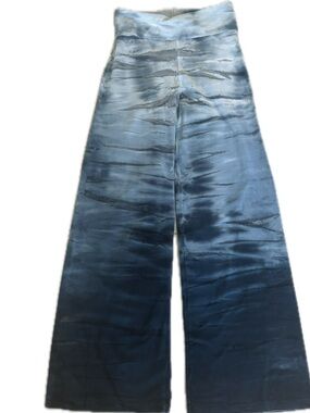 Hard Tail | CONTOUR ROLLDOWN WIDE LEG PANT | Tie Dye Blue | size L